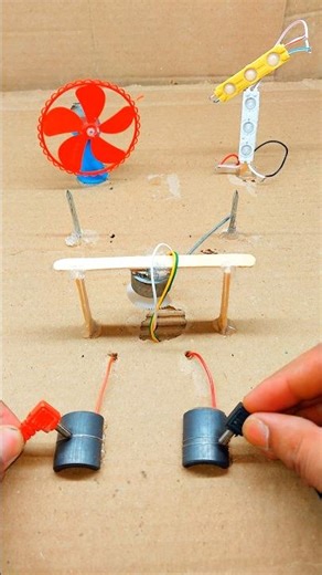 "DIY Mini Switch Machine Using a DC Motor Fan #tech #shorts #project