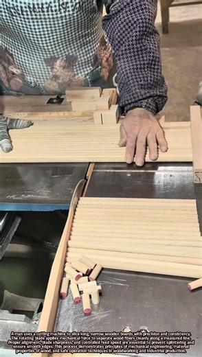 Precision Cutting of Long Wooden Boards Using Industrial Saw Machine