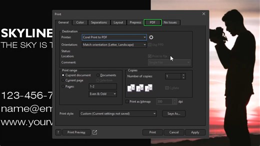 CDR的高级PDF打印功能
