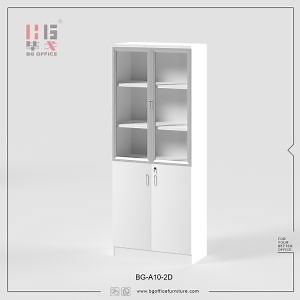 [Hot Item] Modern Furniture Filing Cabinet Bookshelf Office White Two Door Book Cabinet
