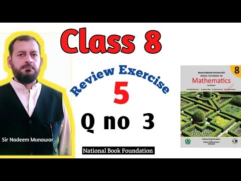 Class 8 Review exercise 5 Q no 3 NBF Maths national book foundation maths review exercise 5