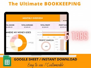 Small Business Bookkeeping Spreadsheet: Google Sheets Expense Tracker - Etsy UK