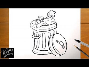 How to Draw a Trash Can Step by Step