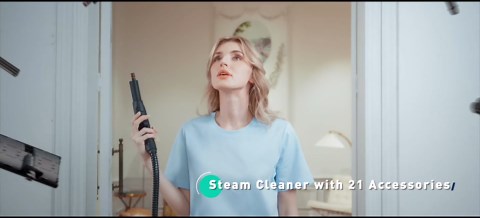 Steamer for Cleaning, Aspiron Multipurpose Portable Canister Steamer with 21 Accessories, Chemical-free, Steam Cleaner Carpet and Upholstery Floors Car Kitchen Tiles, 1.5L Capacity