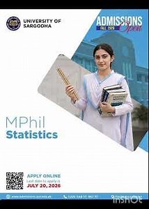 University of Sargodha Fall 2026 Admissions Open | Apply Before July 20