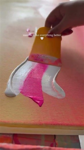 sunset painting 🎨😍 Sunset 🌇 Acrylics painting 🎨🖌️ how to paint using acrylics