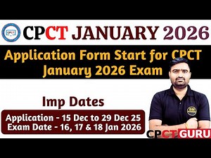 Registration Open for CPCT Scheduled on 16th, 17th & 18th Jan 2026 | CPCT January 2026 | CPCT EXAM