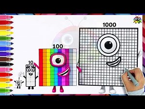 Numberblocks 1000,100,10 & 1 Drawing & Coloring For Kids | Learn To Draw Numberblock Easy Art Start