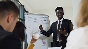 Diverse Manager Presenting New Project Plan Stock Footage SBV-331564464 - Storyblocks