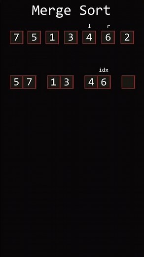 Merge Sort O( n log n ) #animation