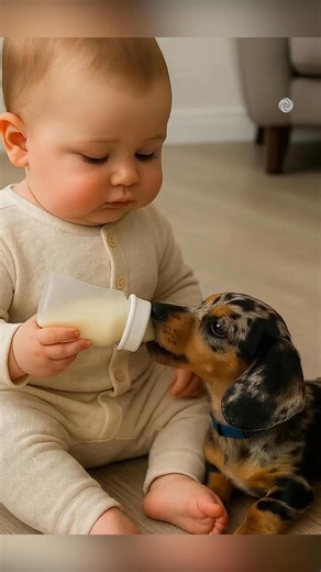 156K views · 5.5K reactions | Look how he takes the bottle!  #dogsandkids #love | Daily Wonders | Facebook