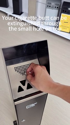 Standing Cigarette Butt Disposal Outdoor, Receptacle,Ashtray,Bin,Fireproof, Prevention of Waterlogging, Corrosion Resistant, Smokeless, Suitable for Indoor, Offices,Smoking Areas.Black