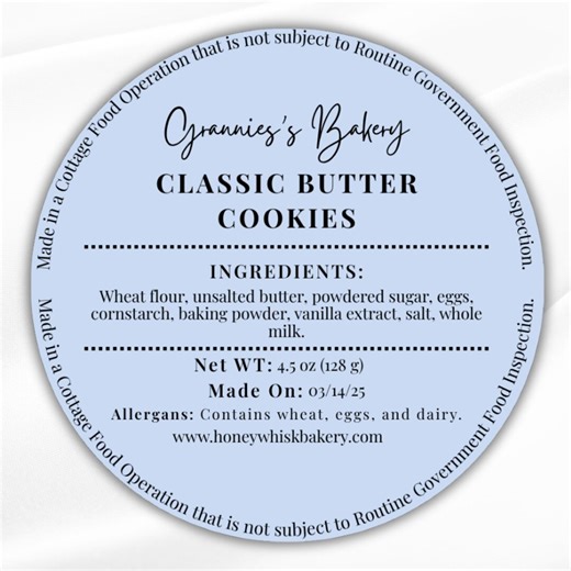 Editable Cottage Food Label Bundle Template, Printable Home Baked Goods Sticker, Canva Bakery Ingredient Label Food Packaging Small Business - Etsy