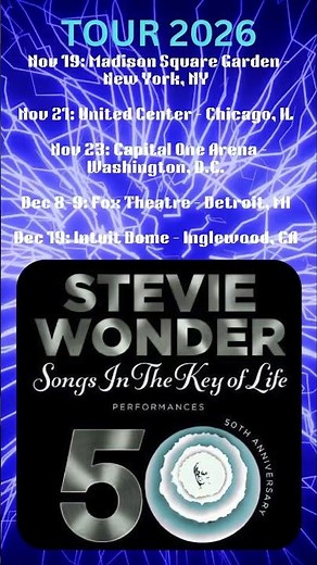 ‪@steviewonder‬ 🎶 Key of Life 50th Anniversary Tour this fall. #youtubeshorts #concerts #viral