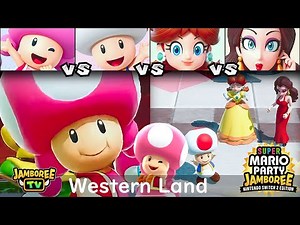 Super Mario Party Jamboree TV Toadette vs Toad vs Daisy vs Pauline in Western Land