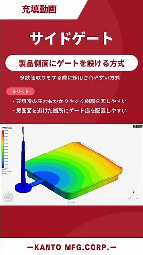 【射出成形の樹脂充填動画③】サイドゲート/Side Gate #shorts