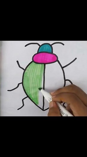 Draw a Cockroach Easy Step by Step #shortsvideo #satisfying #coloring #art
