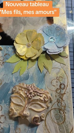 nouveau tableau mixed media aves des produits #stamperia.