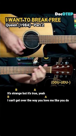 I Want to Break Free - Queen (1984) Easy Guitar Chords Tutorial with Lyrics Part 2 SHORTS REELS