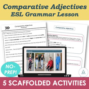Comparative Adjectives - Adult ESL ELL A2 Grammar Lesson, Worksheets, Activities
