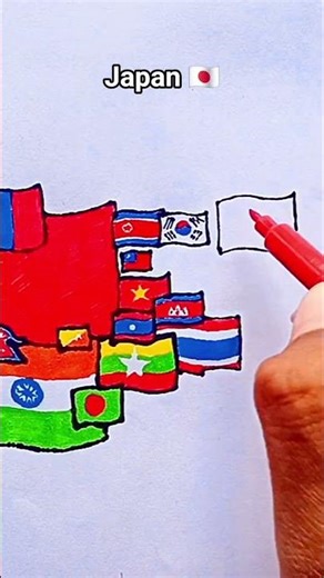 Draw Flag Map of Japan 🇯🇵 #japan