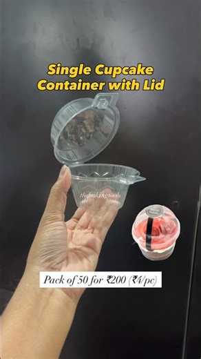 1 Cavity Muffin Cupcake Hinged Container with Dome Lid 🧁