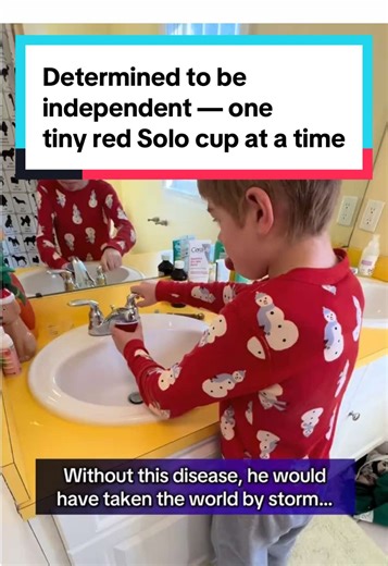 I truly believe that without this disease, he would have taken the world by storm. This is my favorite video of 2026 (so far). My son Merrick is the most determined kid I know—driven, stubborn, and fiercely independent, no matter what Sanfilippo is trying to take away from him. Sanfilippo syndrome is a rare progressive disease that causes dementia in children. Here he is, proudly getting himself a drink of water from the sink. He has a little red reusable solo cup we got him just so he could kee