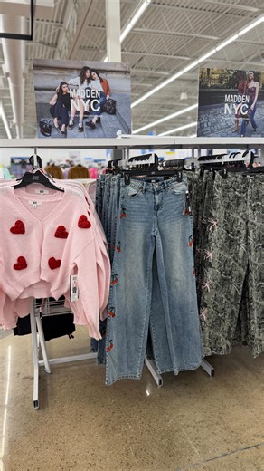 🤎 NEW Madden NYC collection just dropped and it’s SO cute! The heart cardigan is perfect for Valentine’s Day, plus there are embroidered jeans, tie-front tops, dresses, and more. Link in bio to shop this collection #walmart #walmartfashion #affordablefashion | Walmart Gems