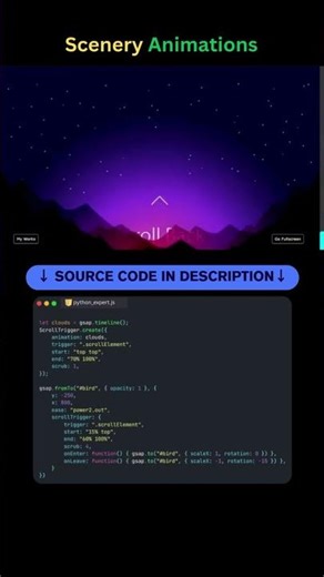 Scenery Scroll Animation – Mountain Parallax Effect!#coding #programming #scenery #scroll #animation