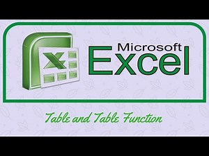 How to Learn Excel 2007 - Table and Table Functions