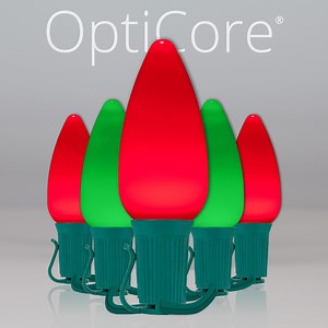 Christmas Lights - C9 Red / Green Smooth Opticore Commercial LED Christmas Lights - Christmas Lights, Etc