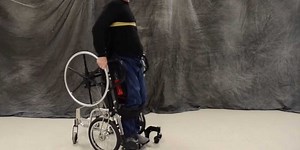 There's a new wheelchair that lets people stand up and move around at the same time