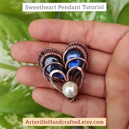 wire wrapped heart pendant tutorial : intermediate level by ArtsvilleHandcrafted #valentinesday
