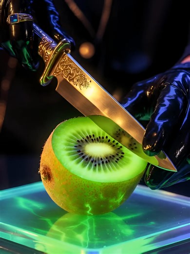 Neon Kiwi Surprise Cut ⚡🥝 This glowing kiwi already looks unreal… but the real surprise appears when the knife slices through it. Inside, bright electric blue gel slowly pours out creating a hypnotic neon ASMR moment. Would you cut this kiwi? Comment NEON or RAINBOW 👇 #asmr #neonfood #oddlysatisfying #cuttingasmr #satisfyingvideo #foodasmr #fyp #viralshorts #colorful #loopvideo #asmrcommunity #weirdfood #2026trends