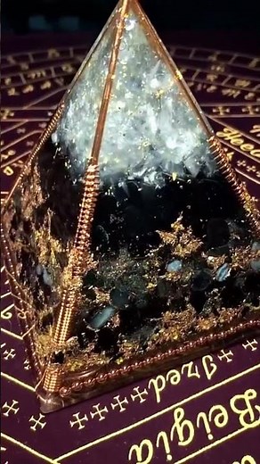 Orgonite Pyramid with Azeztulite Quartz and Protective Stones