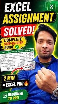 Excel Dhurandhar | Excel Assignment Full Solution 🔥 | Beginner to Pro in 2 Min #shorts #excel