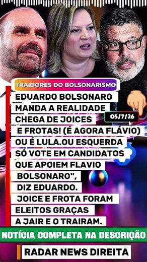 🔴 URGENTE! Eduardo Bolsonaro pede voto apenas em aliados de Flávio #brasil #notícias #direitasemmedo