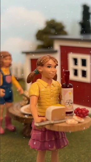 Playing farm animal toys | Blue heeler puppy & Christmas presents | Funny Schleich farm animals