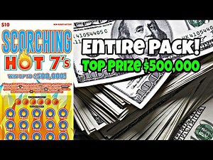 Entire Pack 🔴 Nj Lottery Scratch Offs | Scorching Hot 7's | Top Prize $500,000