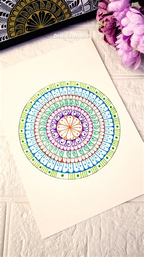Colourful Mandala Art💖✨#art #drawing #mandalaart #satisfying #explore #shorts