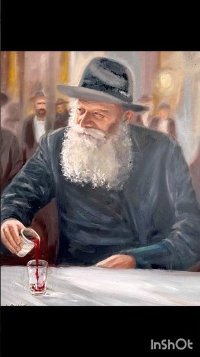 Oil Painting | Ariel Louis – The Lubavitcher Rebbe | the Cup of Blessing #art #painting #chabad