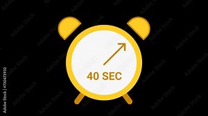 40 Second to 0 Timer Countdown Animation with transparent background