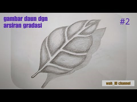 cara menggambar daun dengan ||teknik arsir gradasi || tutorial menggambar arsir mudah #2