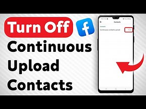 How To Turn Off Continuous Upload Contacts In Facebook's Account