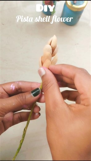 Diy Pista Shell Crafts 😱#pistashellcrafts #flowermaking #handmade #diy #craft #shorts #trending