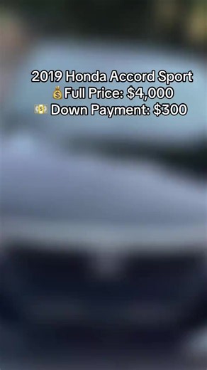 🔥2019 Honda Accord Sport Sedan 4D 💰Price: $4,000 💵 Down Payment: $300 📊 Mileage: 34,765 miles 🛞 Transmission: Automatic ⚙️ Engine: 1.5L Turbocharged 4-Cylinder Details:📑 • Clean title • Sport mode for responsive driving • Push-to-start with keyless entry • Backup camera • Touchscreen display with Bluetooth • Apple CarPlay & Android Auto • Dual-zone climate control • Cruise control • Excellent fuel efficiency Condition: Runs and drives perfectly. Everything works as it should. Tires are in 