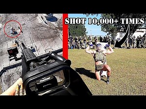 Hunted by a HELICOPTER and an Entire Army *LMG AIR SUPPORT* | Bodybuilder VS Crazy Airsoft Gameplay
