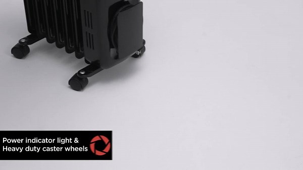 Pelonis 1,500-Watt Oil-Filled Radiant Electric Space Heater with Thermostat HO-0279