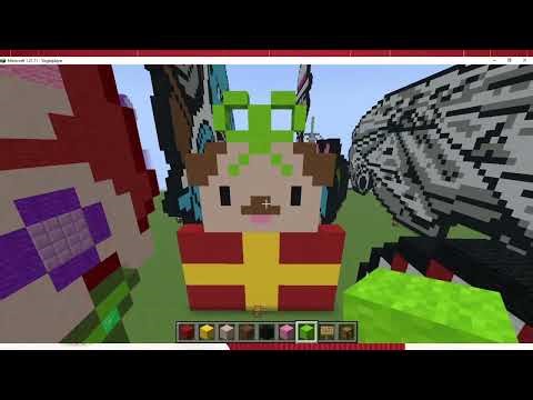 minecraft dog present pixel art