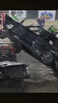 2025 demolition derby rollovers & close calls #motorsport #demolitionderby